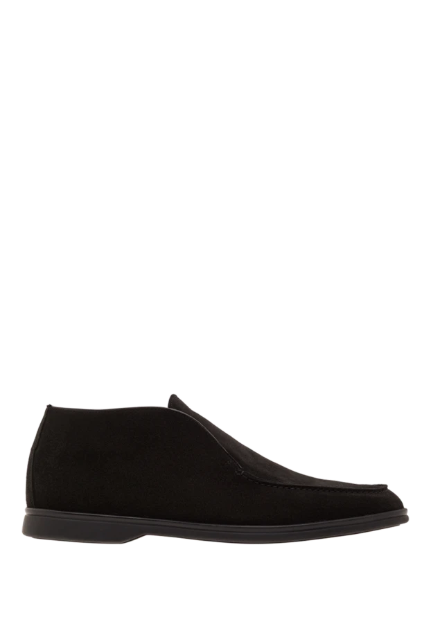 Ерлерге арналған қара замшадан жасалған биік лоферлер - фото 1