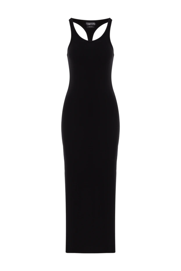 Қара түсті, кестеленген TF логотипі бар майка көйлегі - фото 1