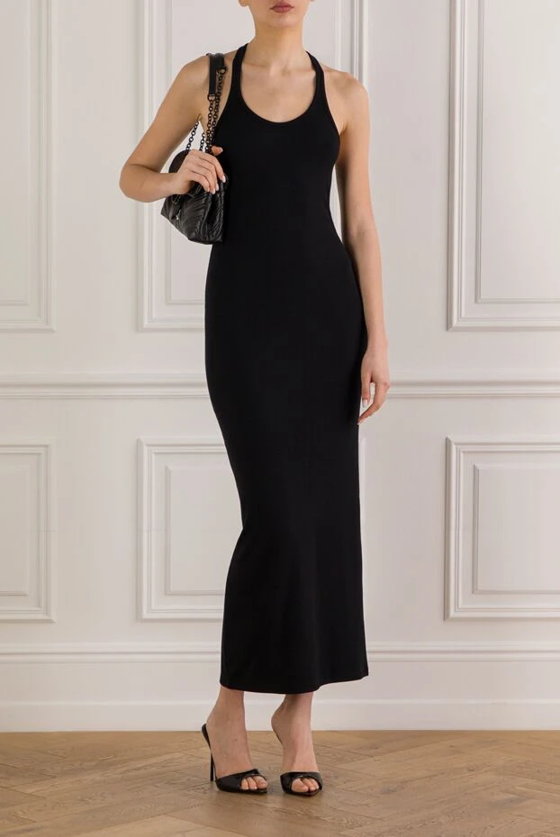 Tom Ford платье-майка черное с вышитым логотипом tf в тон 192590 - фото 2