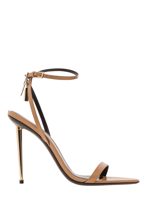 Beige leather pointed toe sandals - photo 1
