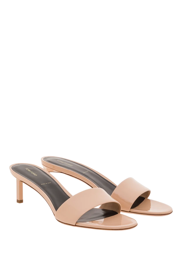 Tom Ford женские мюли на каблуке киттен-хилл бежевого цвета 192593 - фото 3