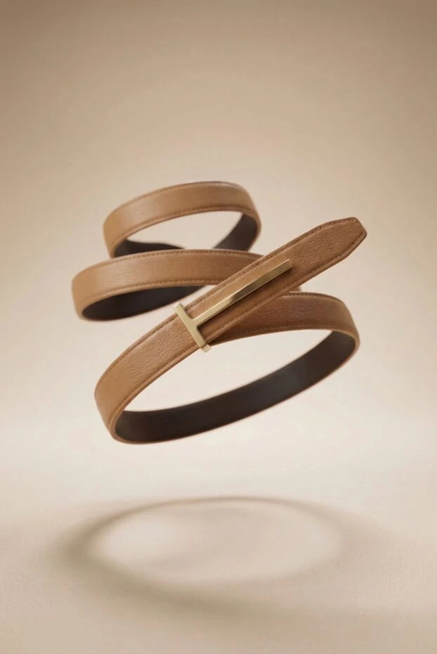 Tom Ford узкий женский ремень с характерной пряжкой в форме буквы «t» 192595 - фото 2