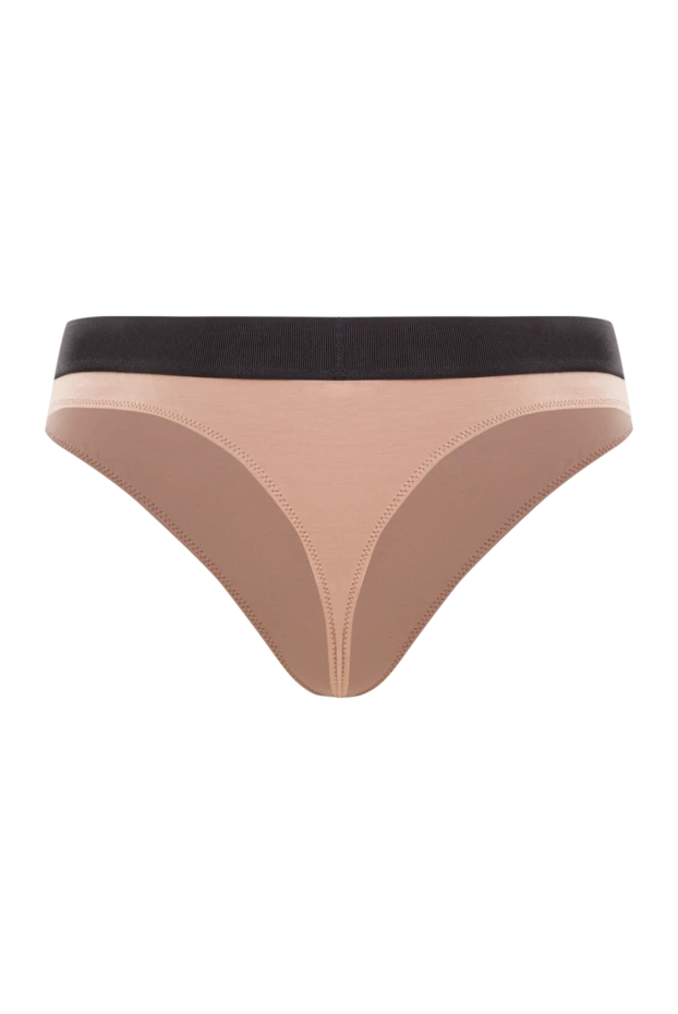 Tom Ford бежевые трусики-стринги из мягкого трикотажа с жаккардовым поясом 192596 - фото 2