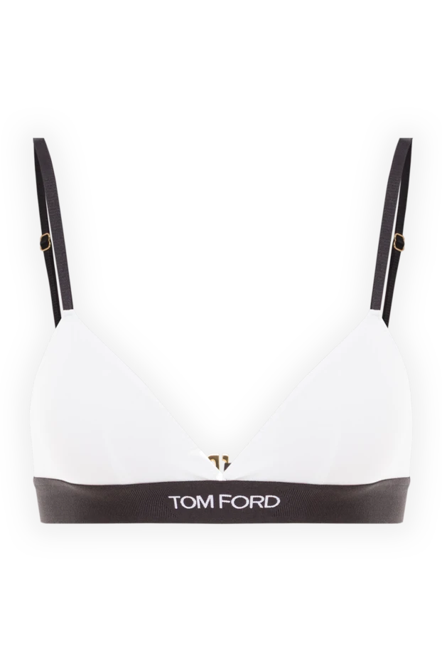 Эластичный бюстгальтер Modal Signature белый с логотипом - фото 1