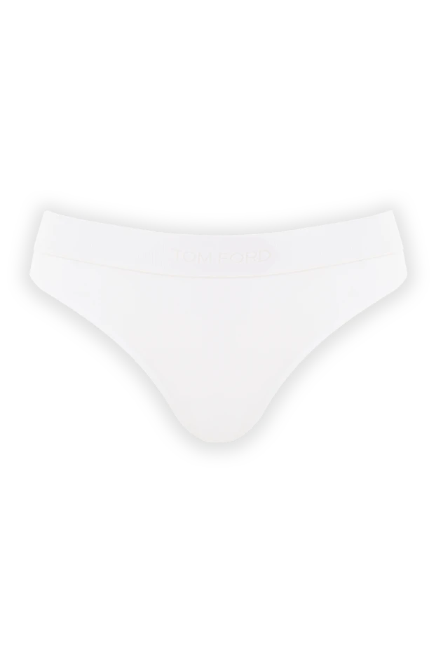 White stretch modal thong with tonal elastic band - photo 1
