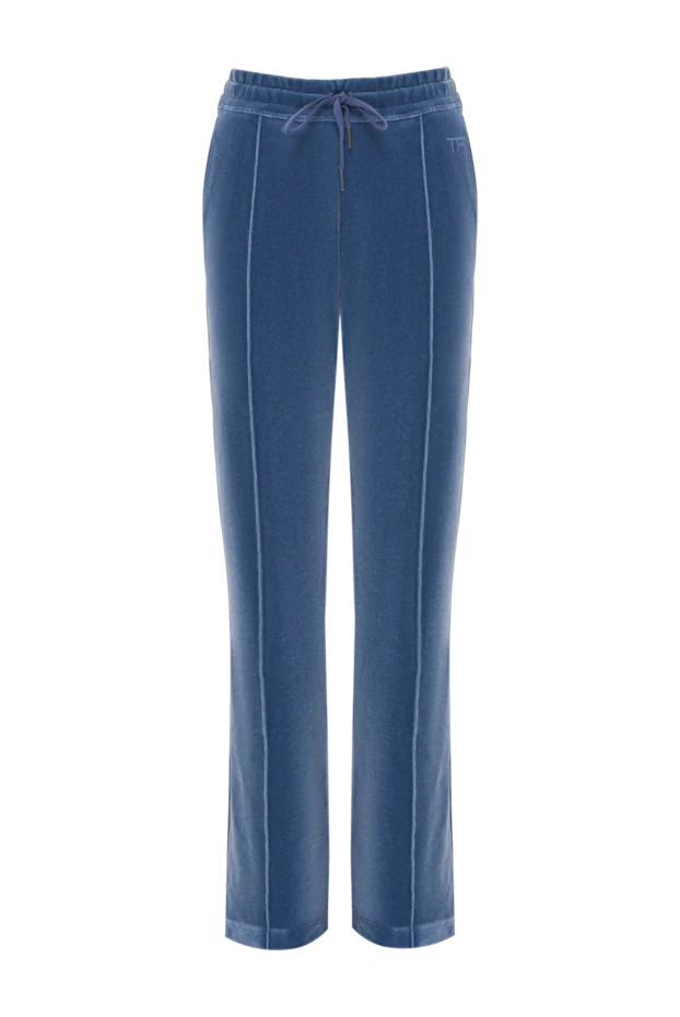 Серпімді белбеуі және галстуктары бар көк түсті жұмсақ шалбар - фото 1