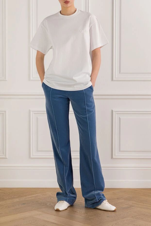 Tom Ford синие мягкие брюки на эластичном поясе с завязками 192613 - фото 2