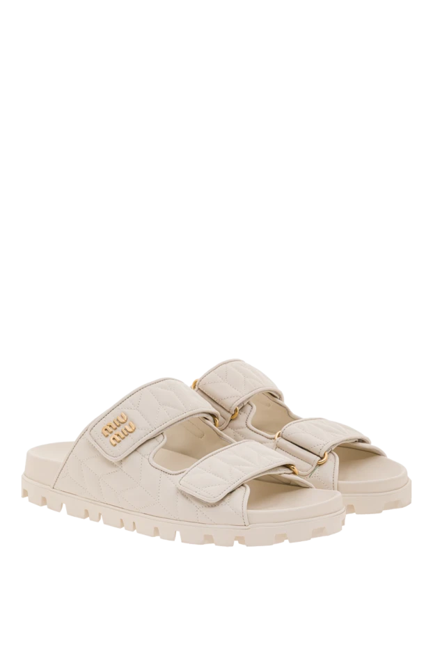 Miu Miu стеганые шлепанцы из наппы с отделкой matelassé 192618 - фото 3