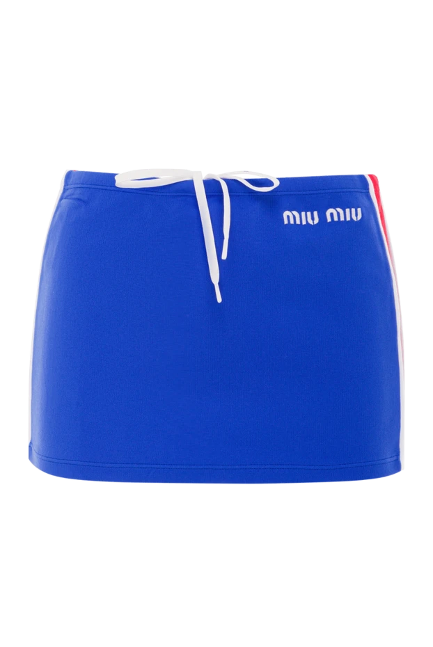Blue jersey mini skirt in a sporty style - photo 1