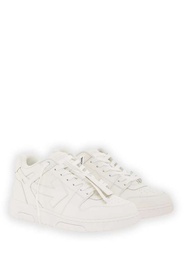 Off-White белые мужские кроссовки out of office из натуральной кожи 192649 - фото 3
