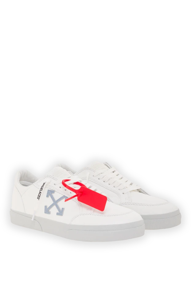 Off-White низкие замшевые кроссовки vulcanized белого цвета 192652 - фото 3