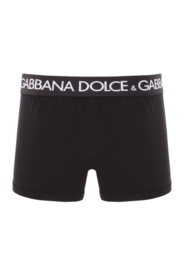 Black boxer shorts made of bi-stretch cotton jersey - photo 2