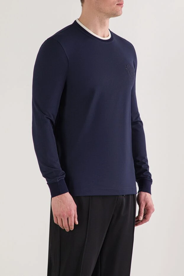 Dolce & Gabbana синий свитшот с эффектом многослойности и логотипом 192656 - фото 3