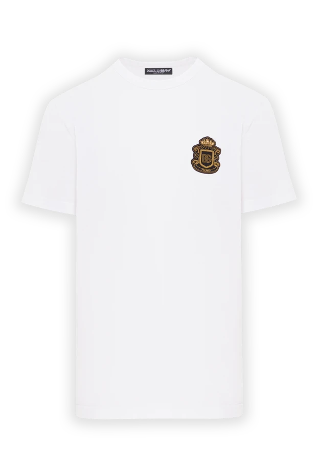 Dolce & Gabbana white men's jersey t-shirt with applique 192658 - photo 1