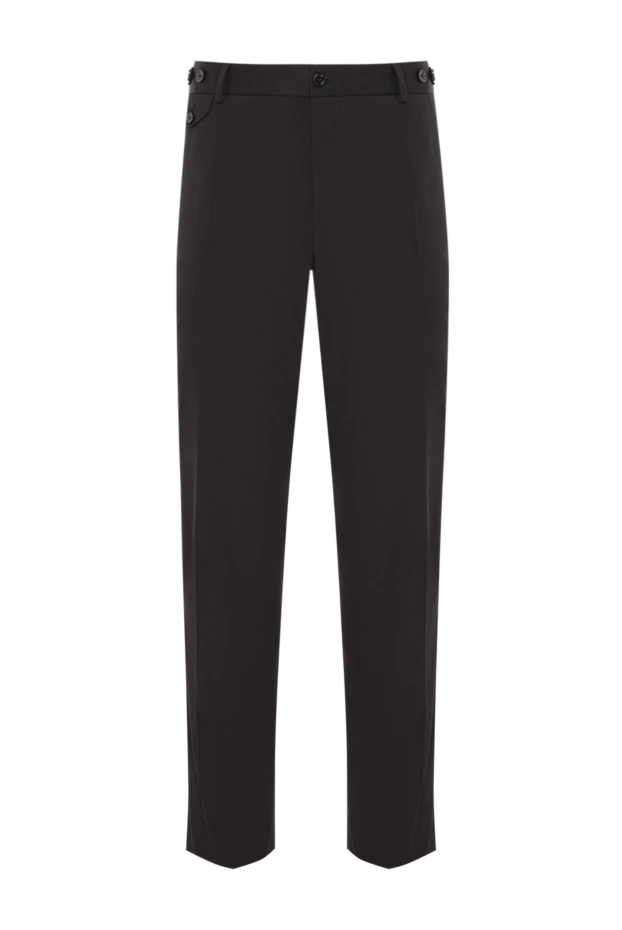 Black men's cotton gabardine trousers - photo 1