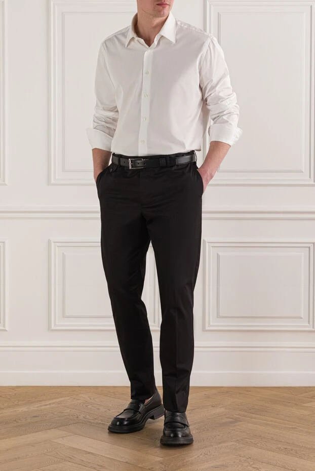 Dolce & Gabbana черные мужские брюки из хлопкового габардина 192661 - фото 2