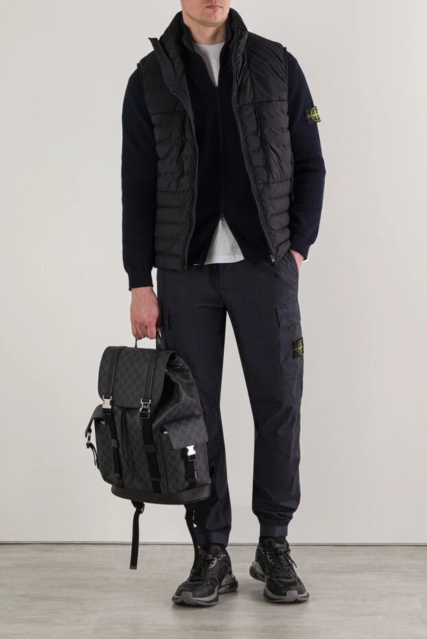 Stone Island фирмалық компас патчы бар көк түсті мақта кардиган 192670 - фото 2