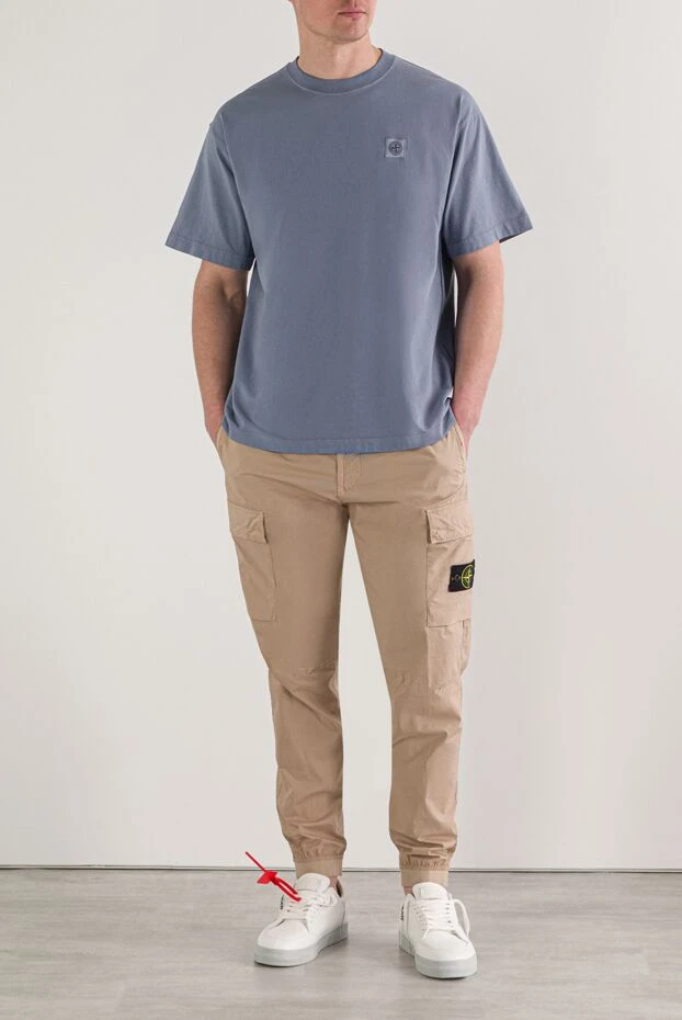Stone Island футболка голубая с короткими рукавами из чесаного органического хлопка 192672 - фото 2