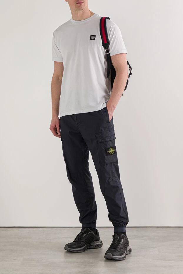 Stone Island ашық сұр түсті қысқа жеңді мақтадан жасалған футболка 192675 - фото 2