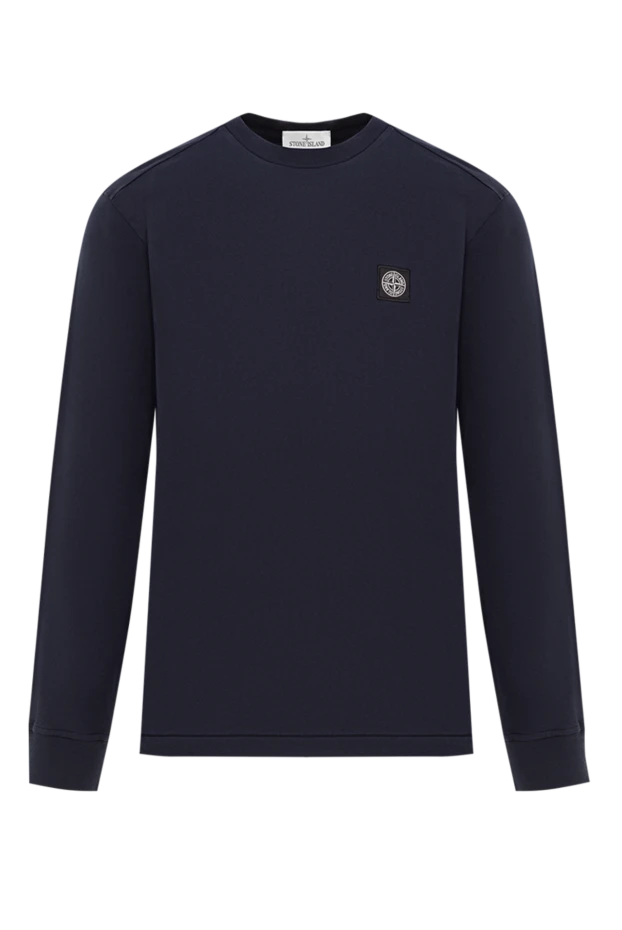 Свитшот синего цвета из хлопкового трикотажа - фото 1