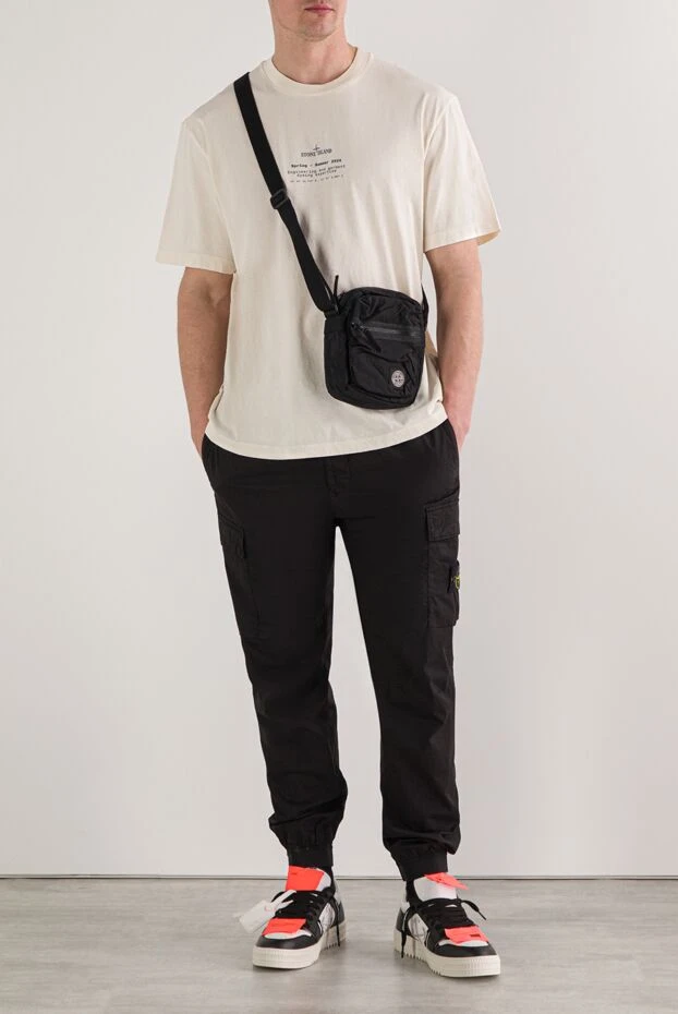 Stone Island тарақпен өңделген органикалық мақтадан тігілген ақ түсті қысқа жеңді футболка 192679 - фото 2