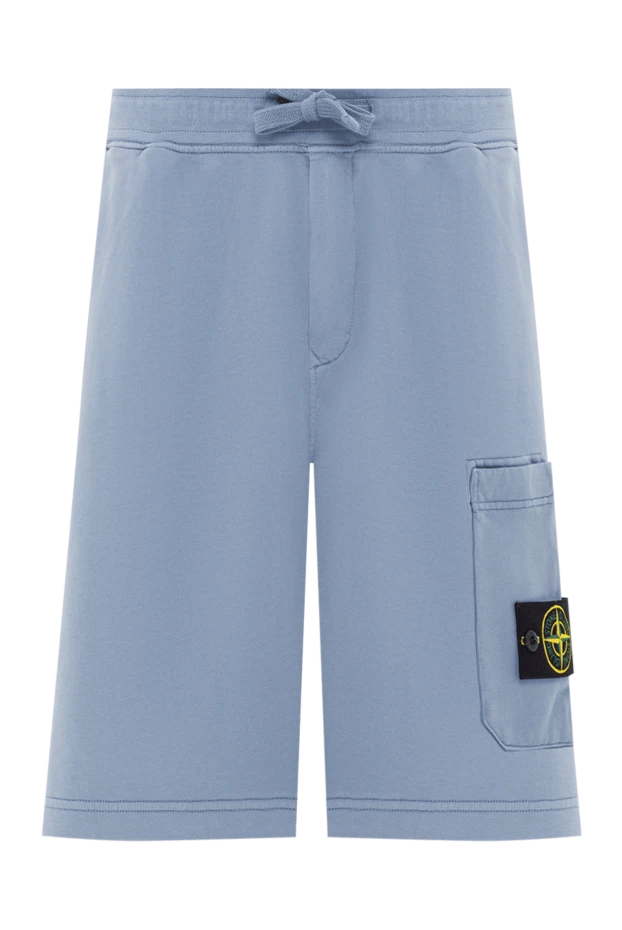 Спортивные голубые шорты из органического хлопкового флиса - фото 1