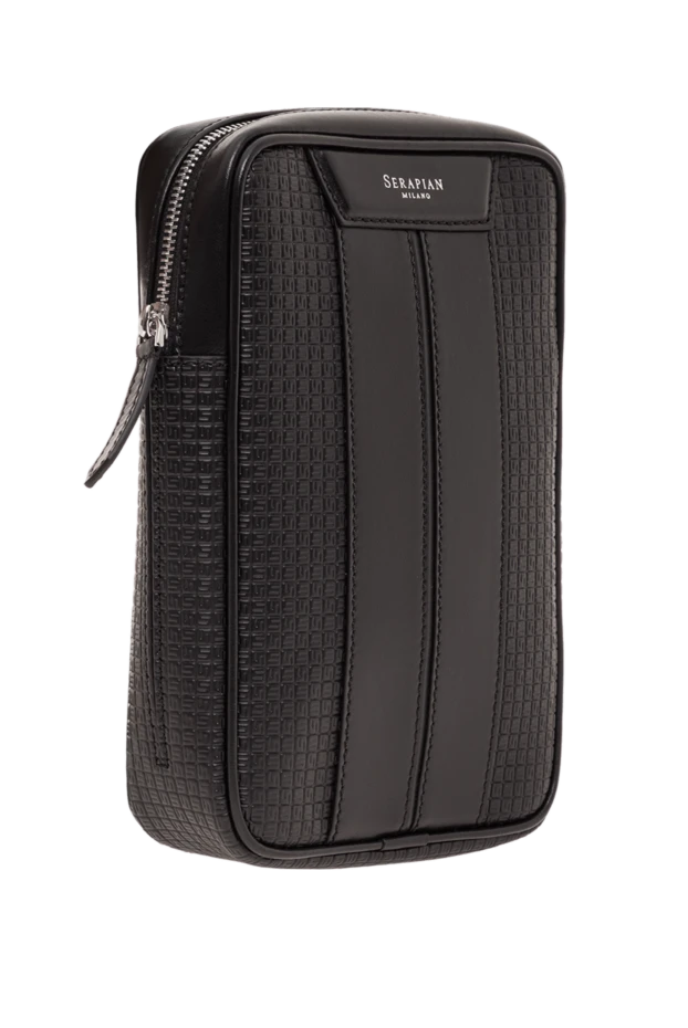 Serapian мужская сумка-слинг из материала stepan черного цвета 192689 - фото 3