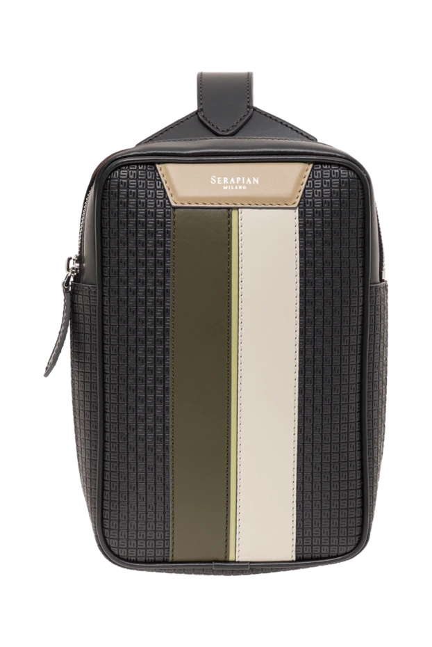 Cумка-слинг из материала Stepan серого цвета с цветными вставками - фото 1