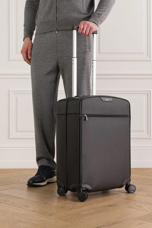 Чемодан ручной клади из черного холста Stepan - фото 2