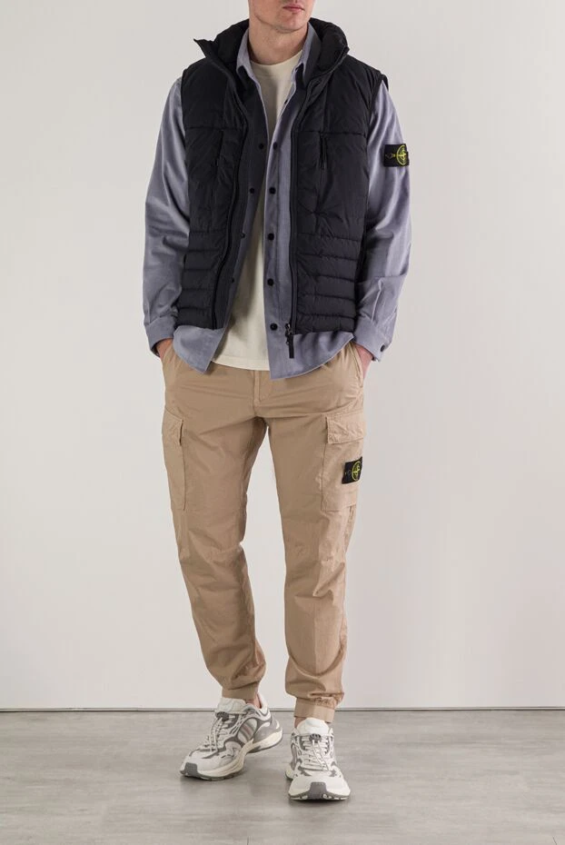 Stone Island light blue cotton microcorduroy shirt-jacket 192694 - photo 2