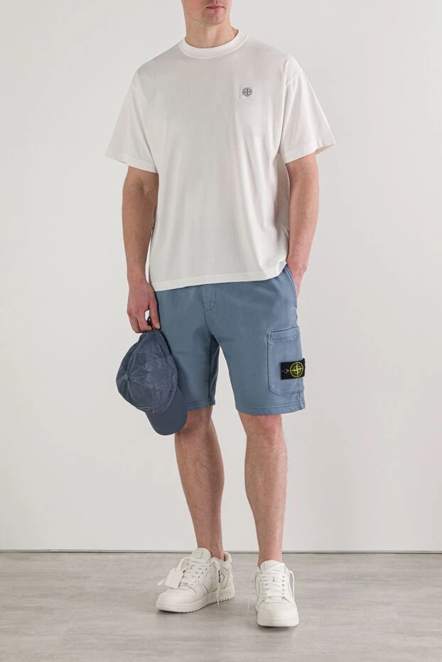 Stone Island тарақпен өңделген органикалық мақтадан жасалған ақ футболка 192697 - фото 2