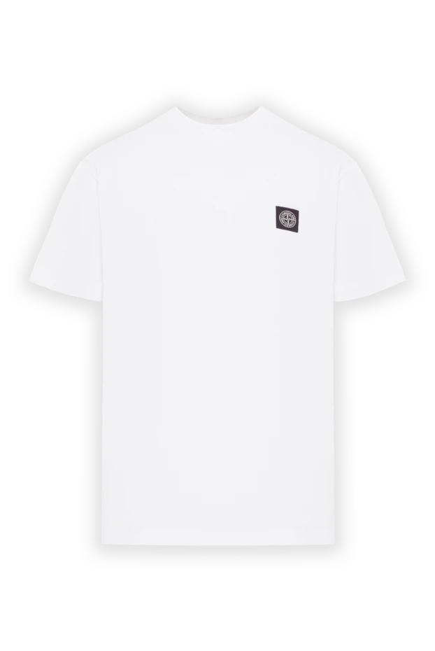 Stone Island white short-sleeved cotton jersey t-shirt 192699 - photo 1