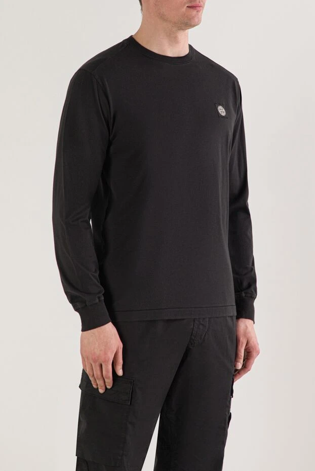 Stone Island свитшот черного цвета из хлопкового трикотажа 192701 - фото 3