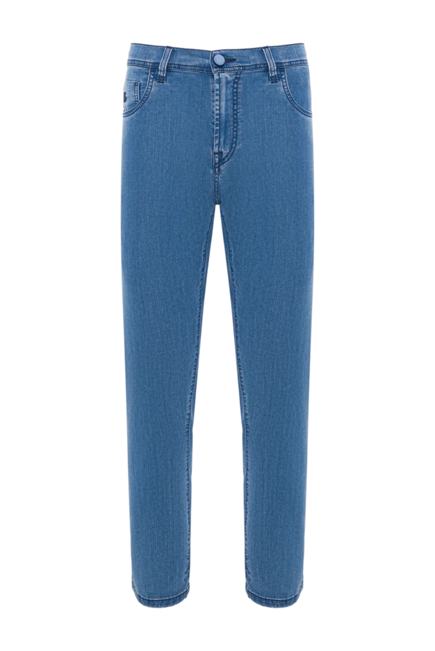 Scissor Scriptor мужские джинсы голубого цвета с вышивкой в виде логотипа 192715 - фото 1