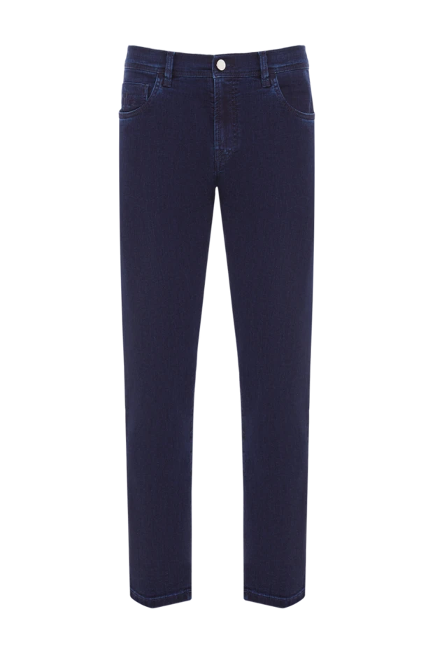 Dark blue men's premium straight-leg jeans - photo 1