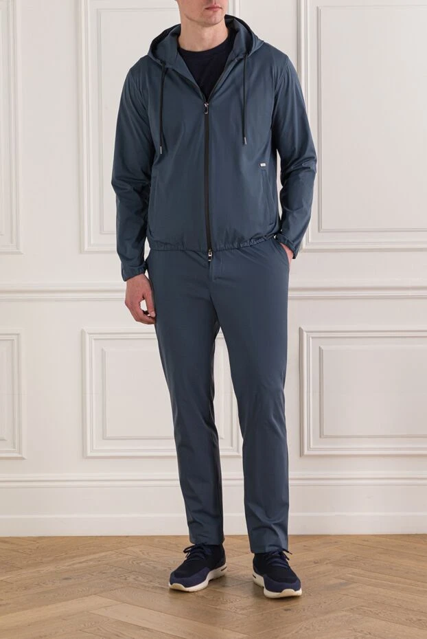 Tombolini men's blue tracksuit with a zip-up hood 192726 - photo 2