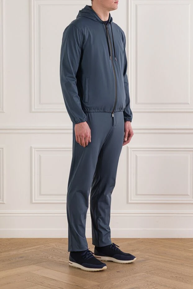 Tombolini men's blue tracksuit with a zip-up hood 192726 - photo 3