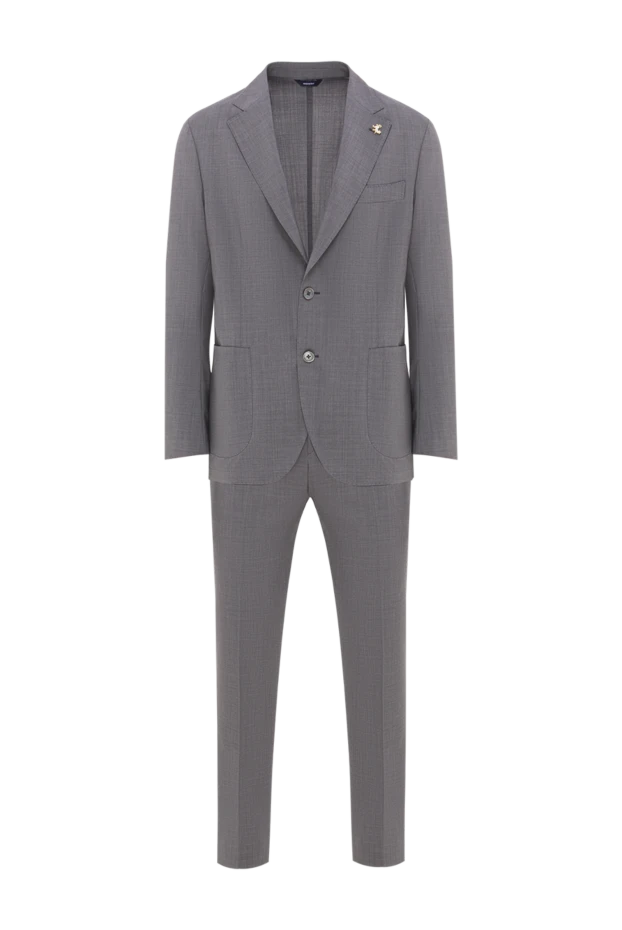 Classic men's gray suit made of natural wool - photo 1