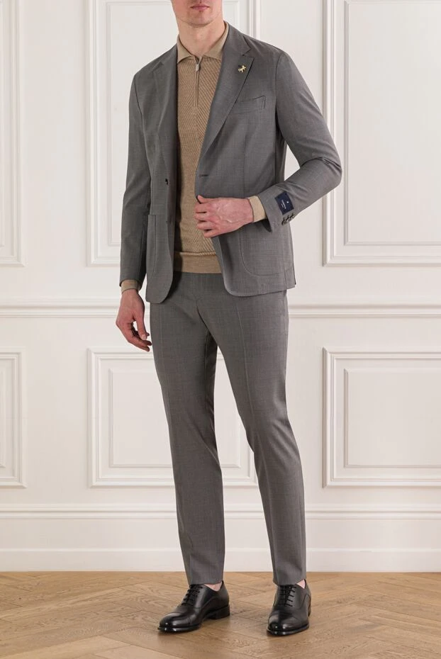 Tombolini классический мужской костюм серого цвета из натуральной шерсти 192731 - фото 2