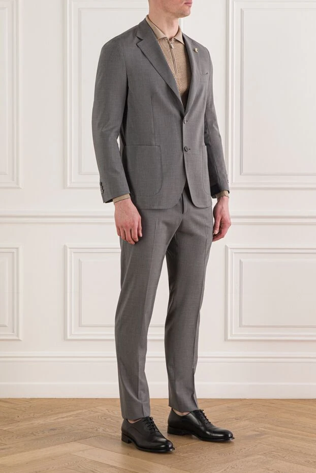 Tombolini классический мужской костюм серого цвета из натуральной шерсти 192731 - фото 3