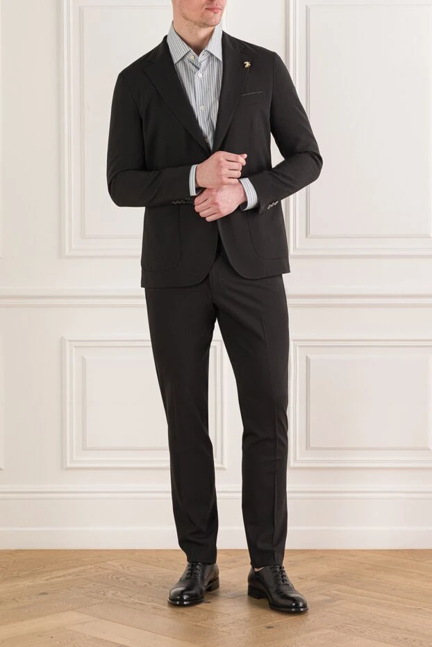 Tombolini ерлерге арналған классикалық қара жүннен жасалған костюм 192733 - фото 2
