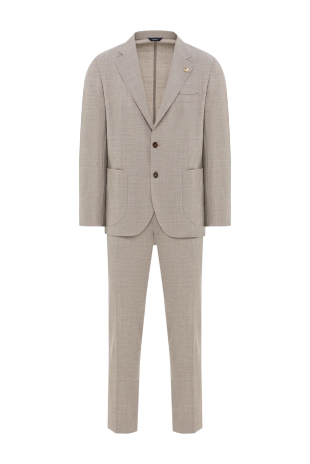 Men's classic two-piece suit in beige - photo 1