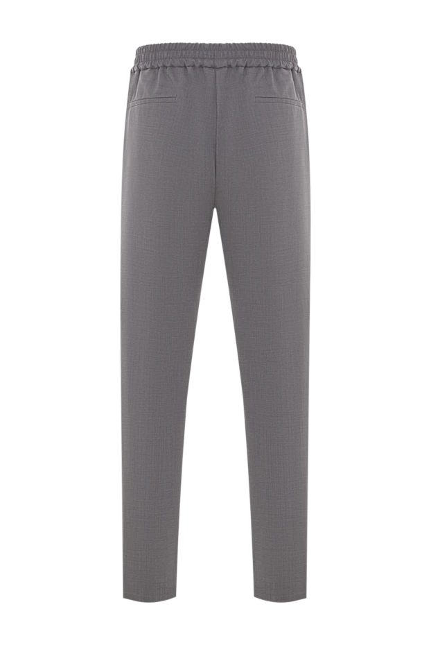 Серые мужские брюки в стиле кэжуал с эластичным поясом на кулиске - фото 2