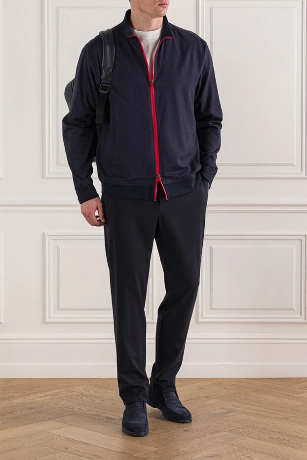 Tombolini ерлерге арналған қою көк түсті жүннен жасалған баулы шалбар 192739 - фото 2