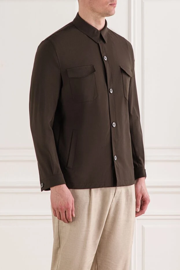 Tombolini коричневая мужская куртка-рубашка с накладными нагрудными карманами 192743 - фото 3