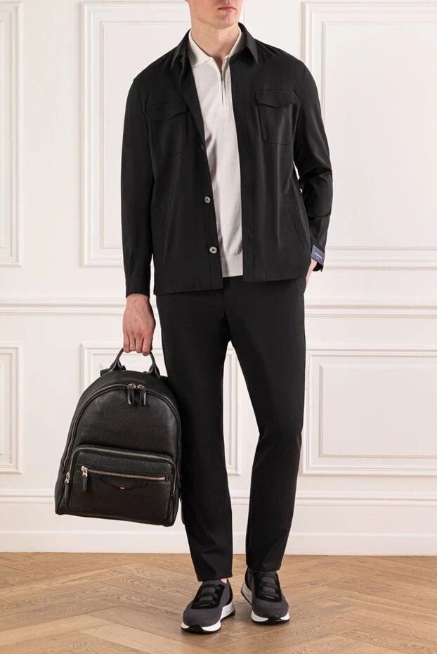 Black formal suit with a button-down shirt - photo 2