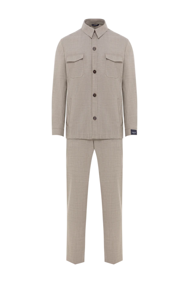 Men's beige suit in casual style - photo 1