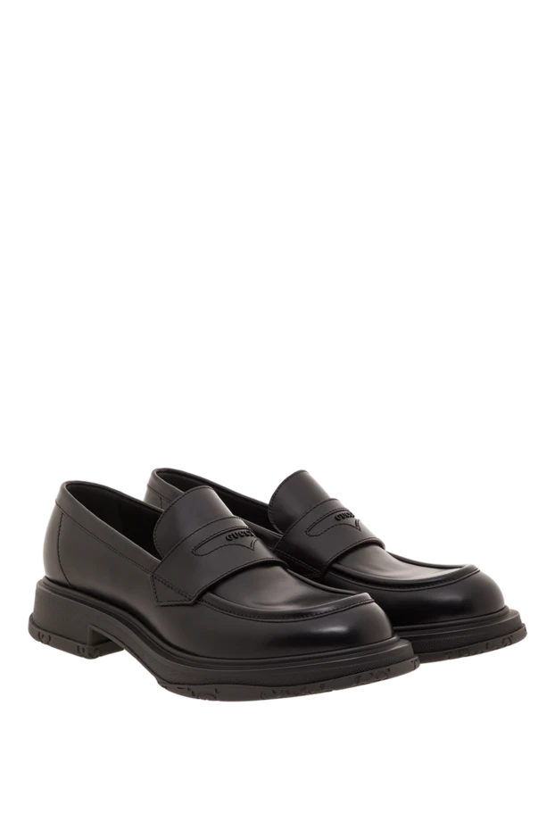 Gucci логотипі бар қара былғарыдан жасалған лоферлер 192750 - фото 3