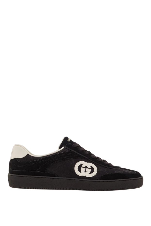 Мужские кроссовки G75 из замши и холста черного цвета - фото 1