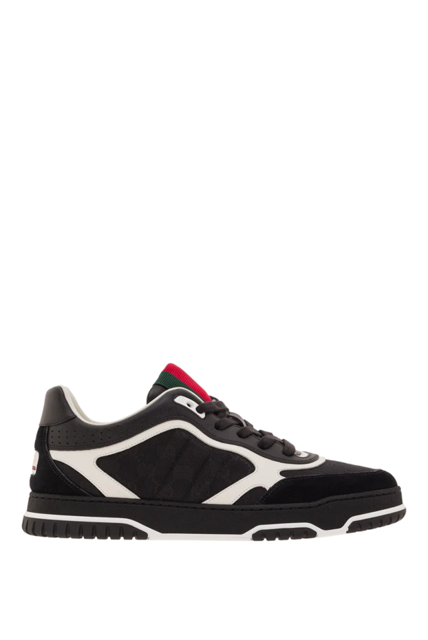 Қара түсті тоқыма және былғарыдан жасалған ерлерге арналған Re-Web кроссовкалары - фото 1